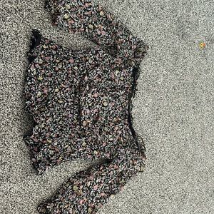 Anthropologie size medium floral blouse cropped